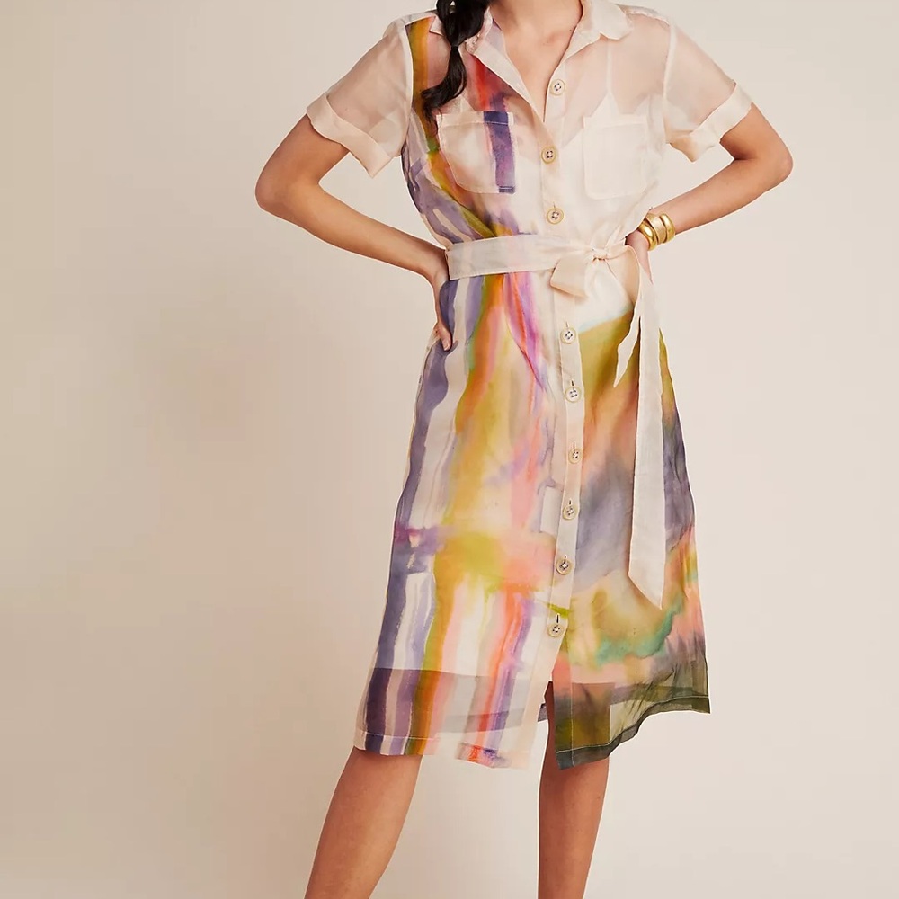 Anthropologie silk dress size M